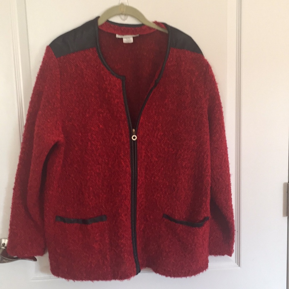 Cathy Daniels zipper front sweater jacket